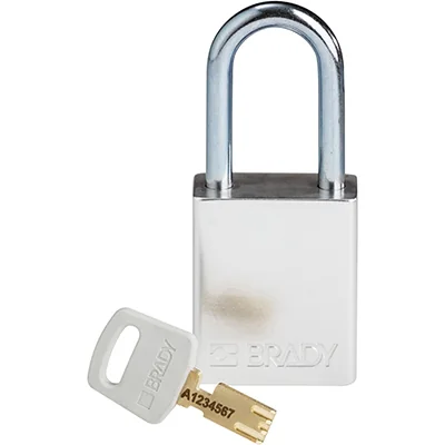 gws150242 - Замок SafeKey алюминиевый со стальной дужкой, высота дужки – 38 мм, диаметр дужки – 6.4 мм, алюминиевый корпус, размеры корпуса – 46х38х19 мм, цвет – серебристый, 1 шт/упак