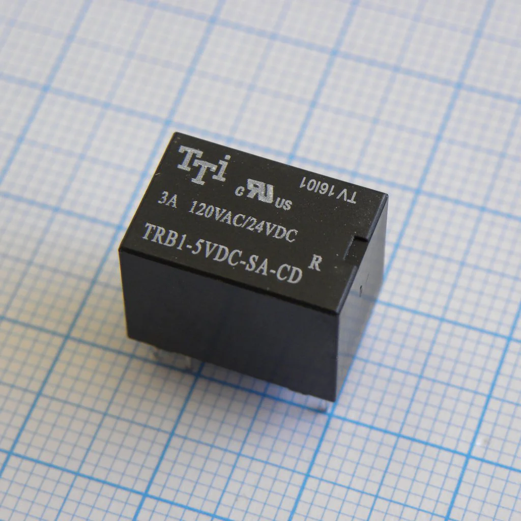 TRB1-5VDC-SA-CD-R - Катушка: 5 В 0,36 Вт 69 Ом Контакты: 1 переключающий 3 А 240 В перем. Материал: Ag Габариты 15,7х10,4х11,7 мм