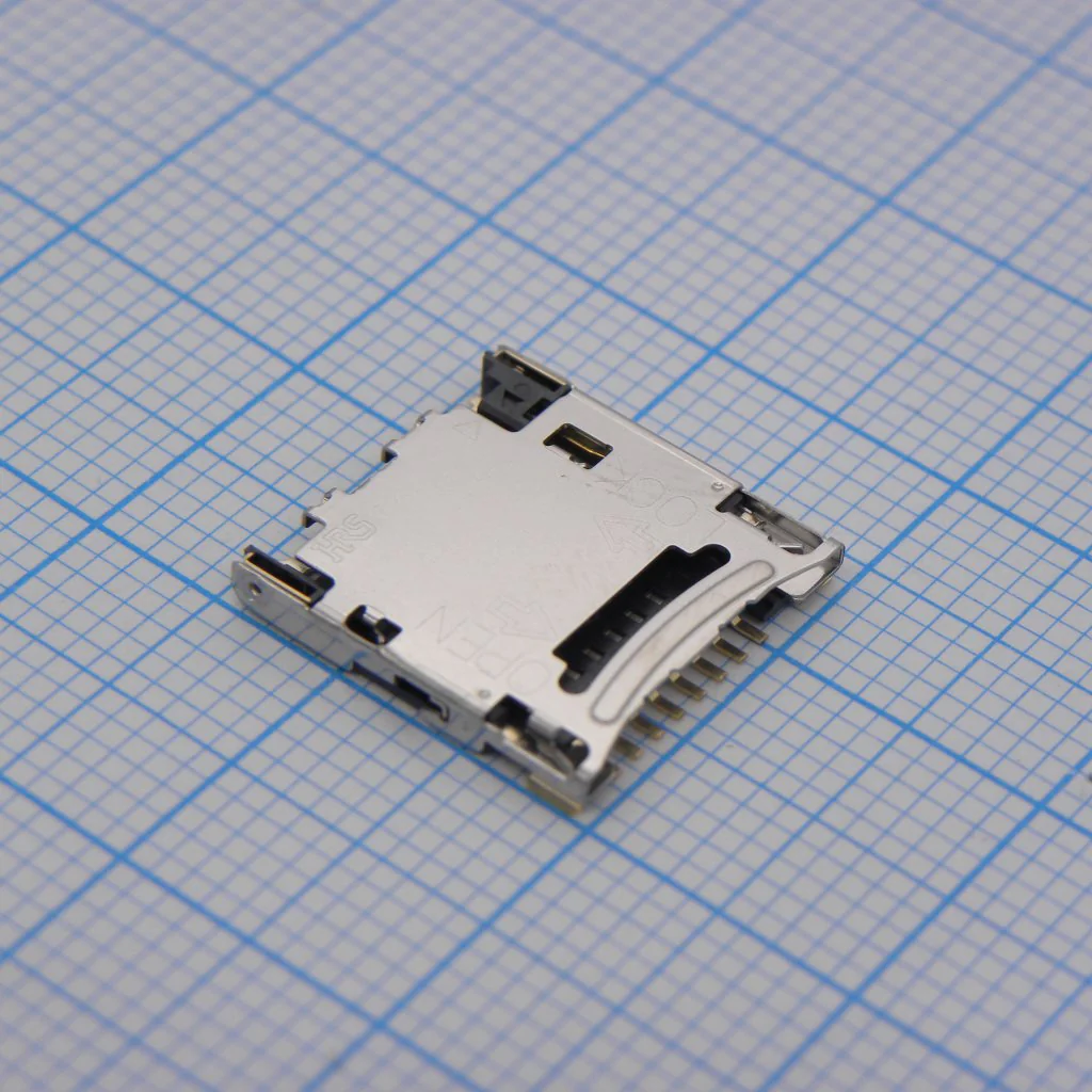 DM3CS-SF - 8 Position SMT Right Angle Gold Finish Micro SD Card Connector