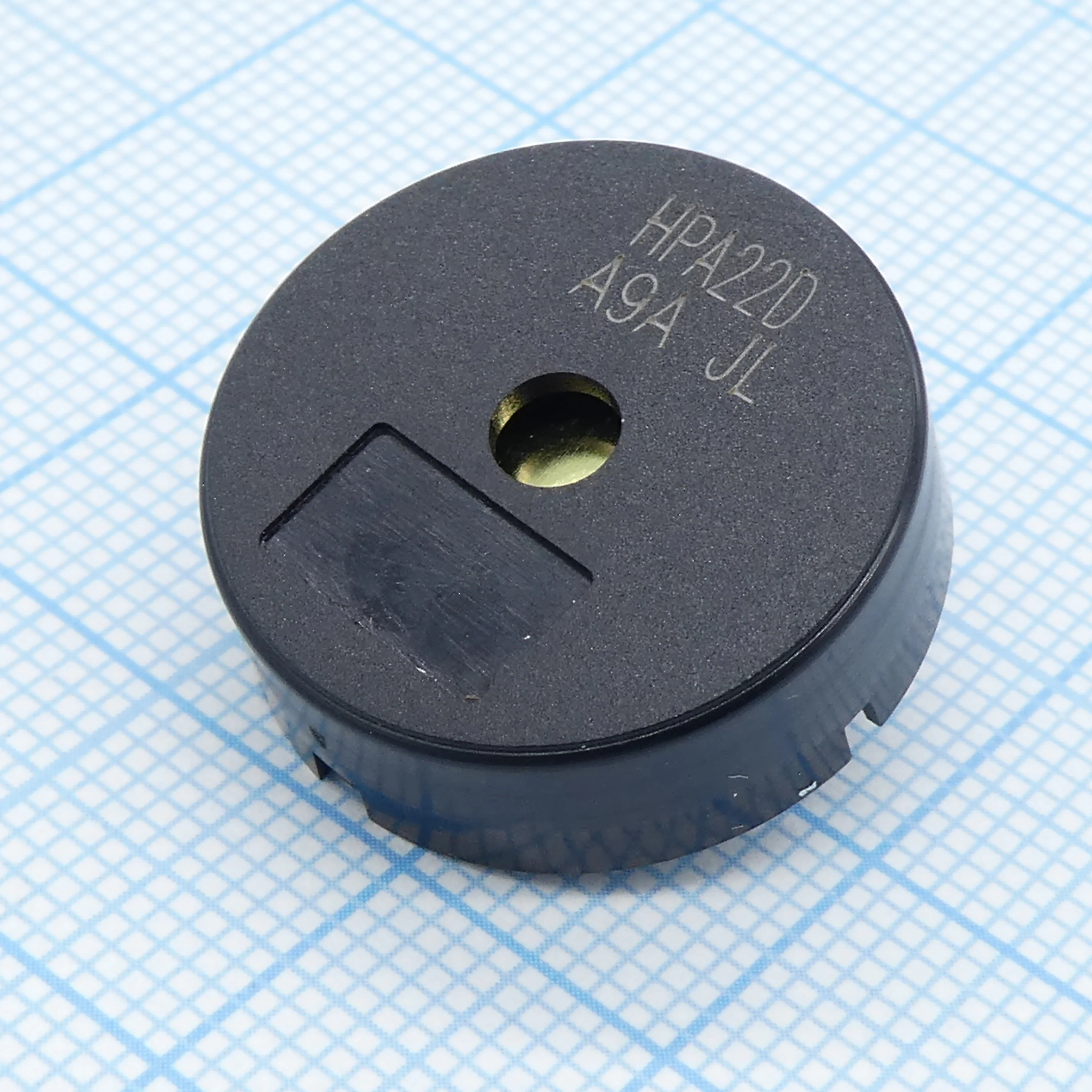 HPA22D - Звукоизлучатель пьезокерамический, 10Vp-p, (1~30Vp-p) 3 мА, 90 дБ, 4±0.5 кГц, D=22х7.4 мм