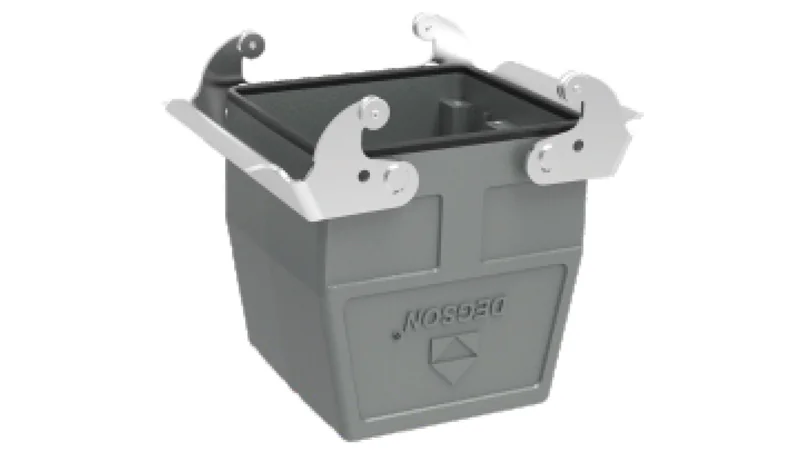 Крышка разъема D32B-CCT-2L-PG29 - Крышка разъема на кабель, типоразмер 32B, стандартное исполнение, с уплотнителем, 1 отверстие с резьбой для кабельных вводов PG29, с верхним расположением, с двумя защелками, материал корпуса: алюминиевый сплав
