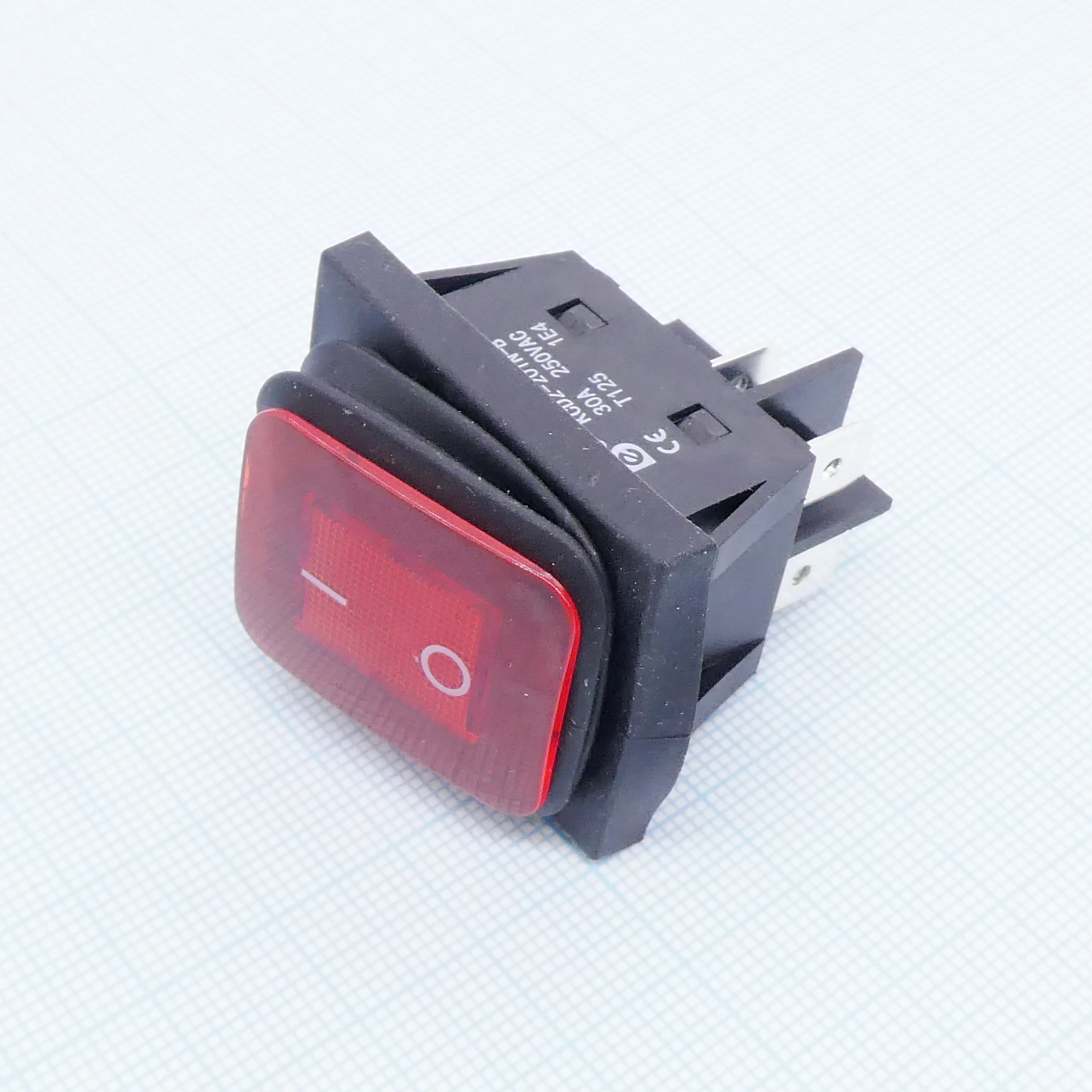 DS KCD-767-30R красн влагозащищенный - 2положения клавиши, 2  группы на замыкание, влагозащита