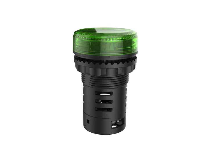 Индикатор (зеленый) TS2011-3BF20 - Индикатор, тип F2, LED AC/DC 110V, пластиковое переднее кольцо, диаметр головки индикатора 29,5 мм, диаметр посадочного отверстия: 22 мм, цвет: зеленый