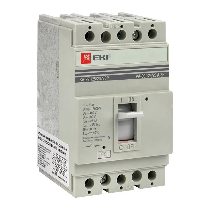 Выключатель автоматический ВА-99 125/20А 3P 25кА EKF PROxima mccb99-125-20