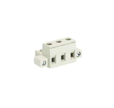 Розетка Wiecon 8313 B / 3 F - Розеточный разъем, угловой, на кабель, с монтажными фланцами, шаг 7,50 мм, 3 полюса, номинальное сечение: 2,5 мм кв., винтовая фиксация провода, 690V, 12А, с маркировкой, цвет: серый, серия 8313 F