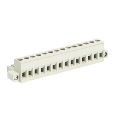 Розетка Wiecon 8113 B / 14 F OB - Розеточный разъем, прямой, на кабель, с монтажными фланцами, шаг 5,00 мм, 14 полюсов, номинальное сечение: 2,5 мм кв., винтовая фиксация провода, 400V, 12А, без маркировки, цвет: серый, серия 8113 F OB