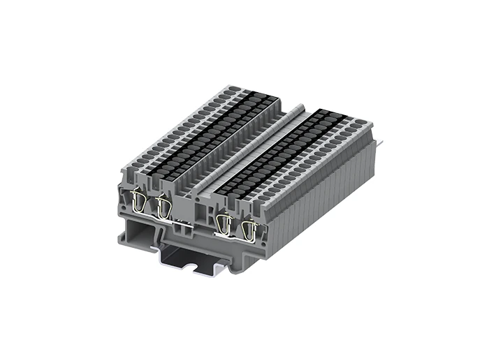 Проходная клемма TC1.5-2X2-GY - Проходная клемма, с разрывом цепи, 2X2 точки подключения, тип фиксации провода: пружинный, номинальное сечение: 1,5 мм кв., 17,5A, 500V, ширина: 4,2 мм, цвет: серый, тип монтажа: DIN 35