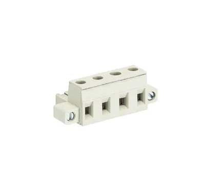 Розетка Wiecon 8313 B / 4 F - Розеточный разъем, угловой, на кабель, с монтажными фланцами, шаг 7,50 мм, 4 полюса, номинальное сечение: 2,5 мм кв., винтовая фиксация провода, 690V, 12А, с маркировкой, цвет: серый, серия 8313 F