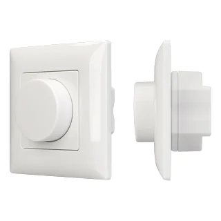 Панель SMART-P15-DIM-IN White (230V, 1A, TRIAC, Rotary, 2.4G) 025040 - Встраиваемая роторная пластиковая панель 2.4 ГГц, цвет белый. Для управления одноцветными источниками света (TRIAC). Управление яркостью с помощью роторного вращателя. Возможна работа 