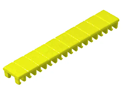 Шильдик 9705 A / 8 / 10 YELLOW - Маркировка для клемм сечением 6 мм.кв., шириной 8 мм, 10 шильдиков, желтая, чистая