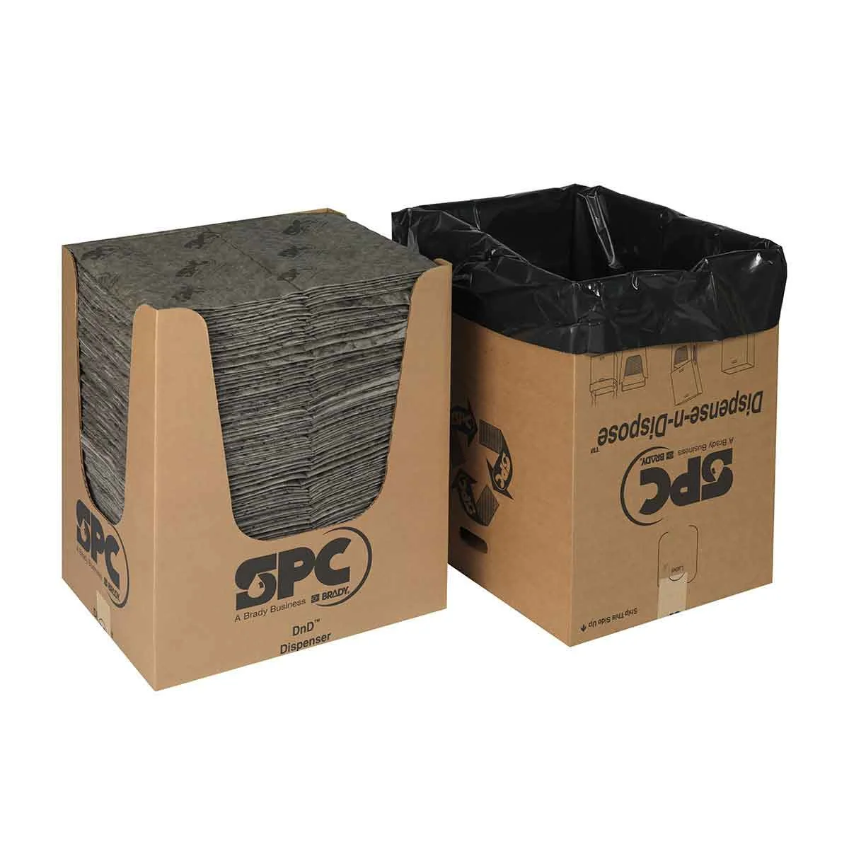 spc813811 - MRO150-DND-E Впитывающие салфетки для сбора протечек, 40 см x 50 см. Большой емкости, с перфорационной линией, нетканые, с системой Диспенсер/Утилизатор. Упак 150 шт на 168 л.