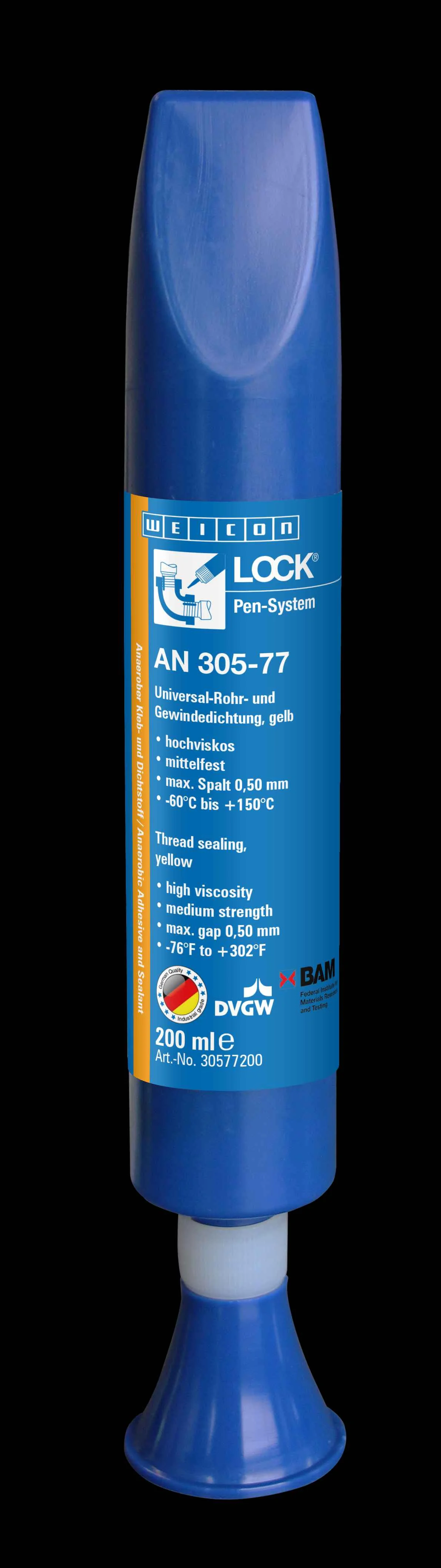 wcn30577200 - 10020011 WEICONLOCK AN 305-77 Герметизация резьбовых соединений (200 мл) средняя сила фиксации, высокая вязко