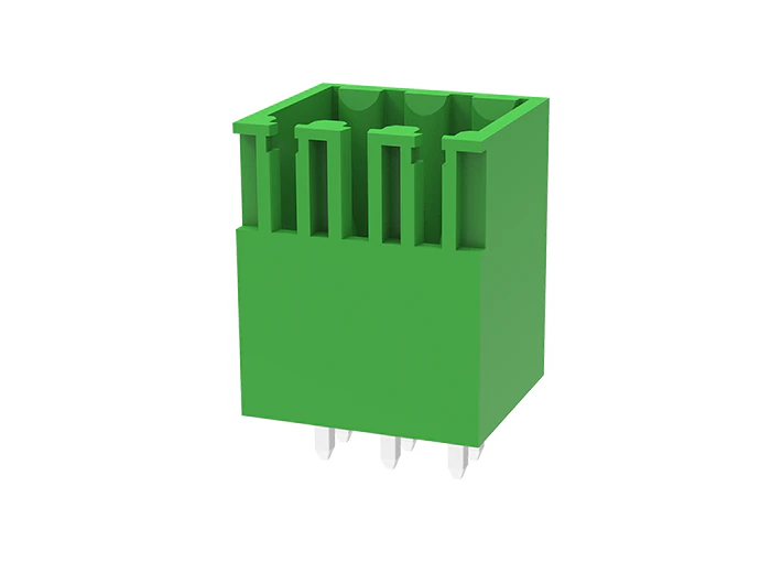 Вилочный разъем на плату MC-DPG3.5V10-3500 - Вилочный разъем, вертикальный, два контакта на полюс, на плату, шаг: 3.5 мм, 10 полюсов, фиксация на плате пайкой, исполнение: стандартное, 125A, 10A, цвет: зеленый