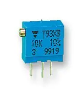 T93XB503KT20 - Потенциометр многооборотный керметный 50кОм 0.5Вт ±10% 2.2мм (9.8 X 5 X 9.7мм) Pin