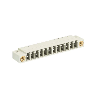 Вилка Wiecon 8513 S / 12 W F - Вилочный разъем, горизонтальный, на плату, с монтажными фланцами, шаг 3,5 мм, 12 полюсов, фиксация на плате пайкой, 250V, 8А, без маркировки, цвет: серый, серия 8513 S WF