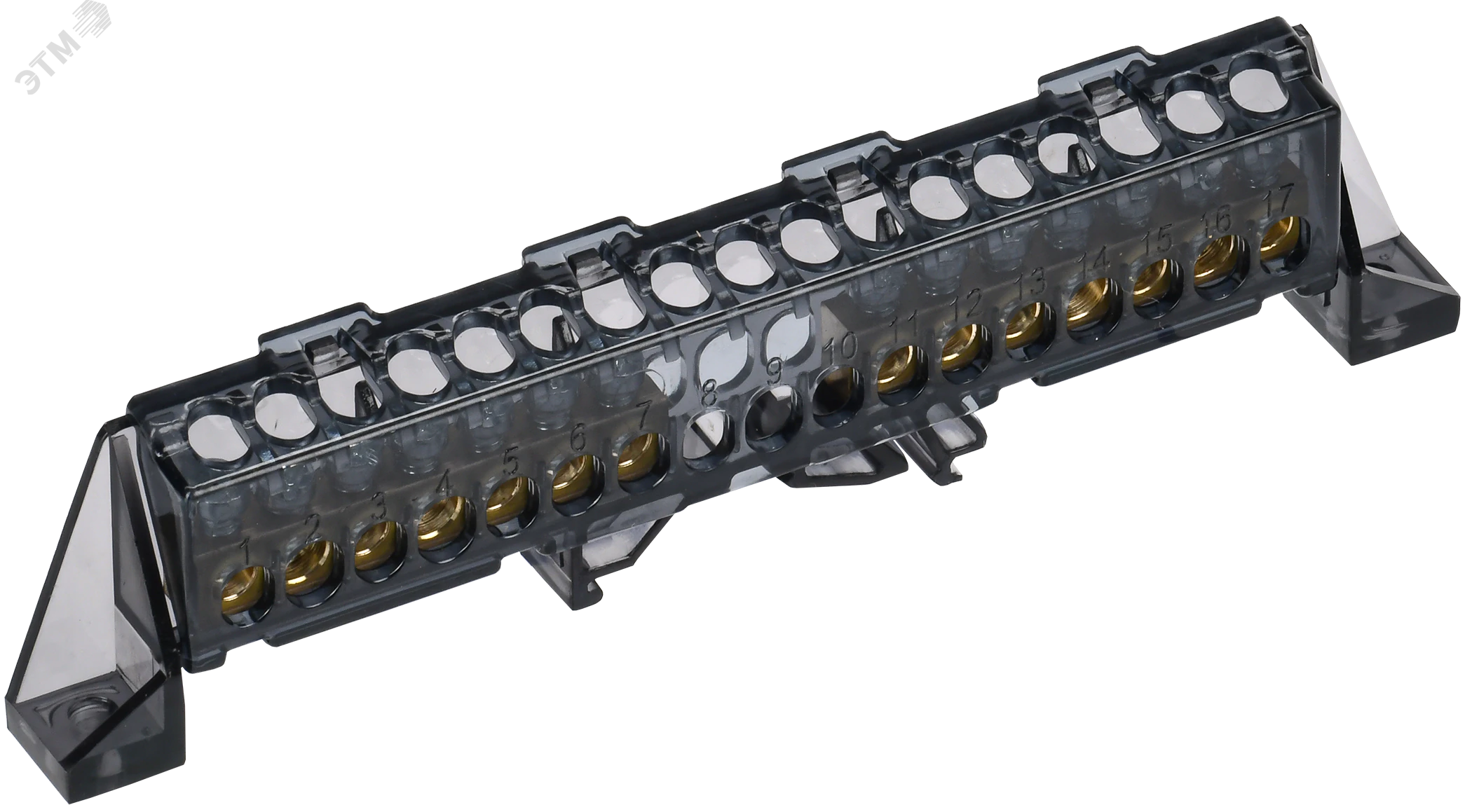 TEKFOR Шина N ноль в комбинированном DIN-изоляторе Стойка 6х9-(7+7)-Ч IEK TF-NN10-77-DP-K02