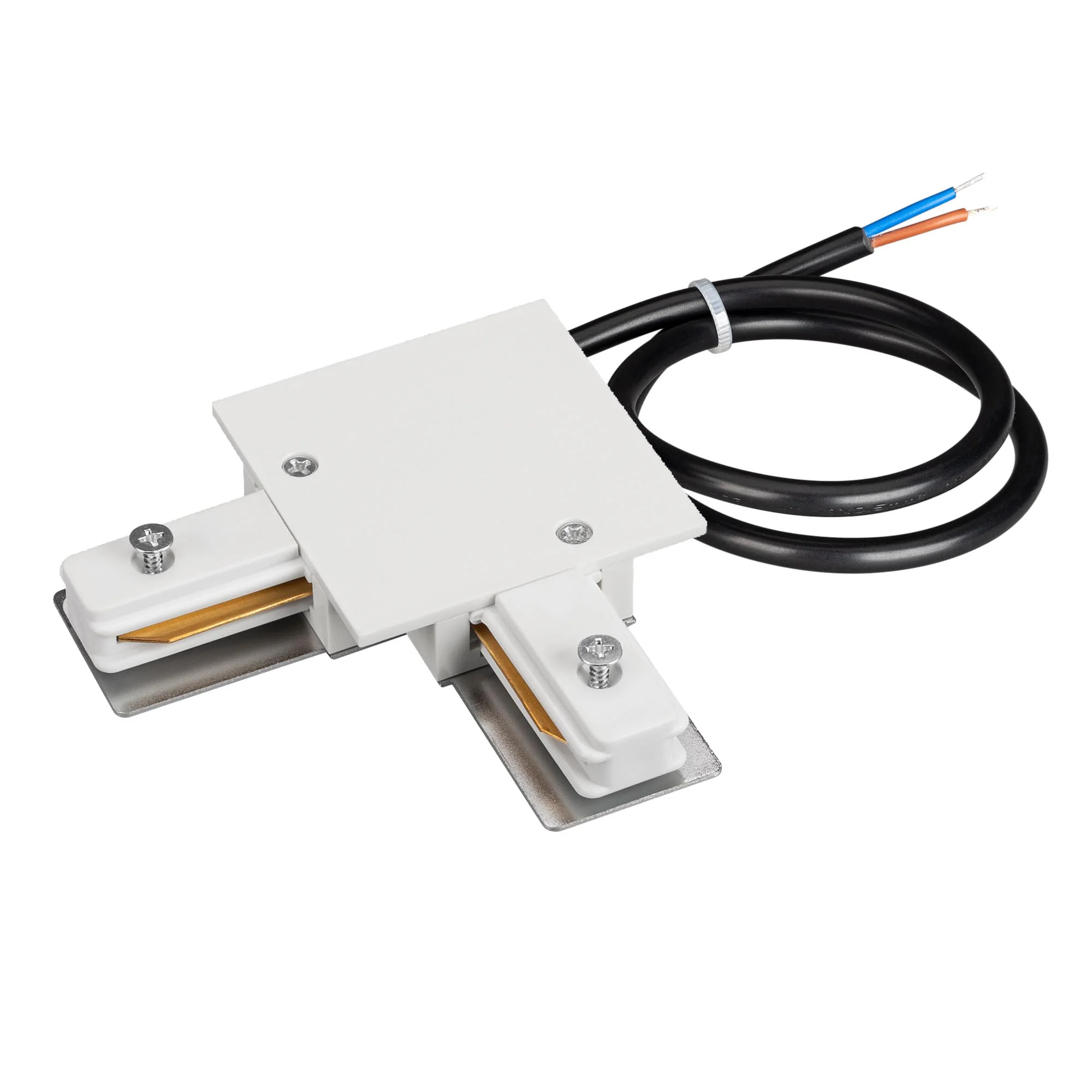 Коннектор угловой с питанием LGD-2TR-CON-L-F-POWER-WH (C) 040227 - Угловой белый глянцевый коннектор для соединения 2TRA (на 2 провода) встраиваемых треков LGD под углом 90 градусов с возможностью подвода питания. Размеры 95 х 95 х 20 мм (60 мм - сторона 