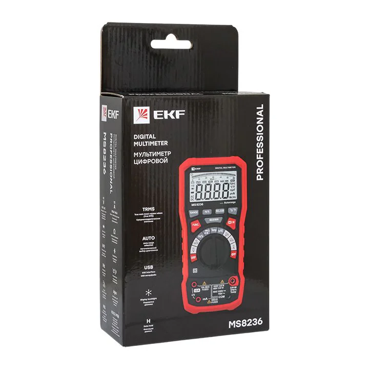 MS8236 Professional In-180701-pm8236 - Мультиметр цифровой, серия Professional, с автоматическим выбором режимов и пределов измерений