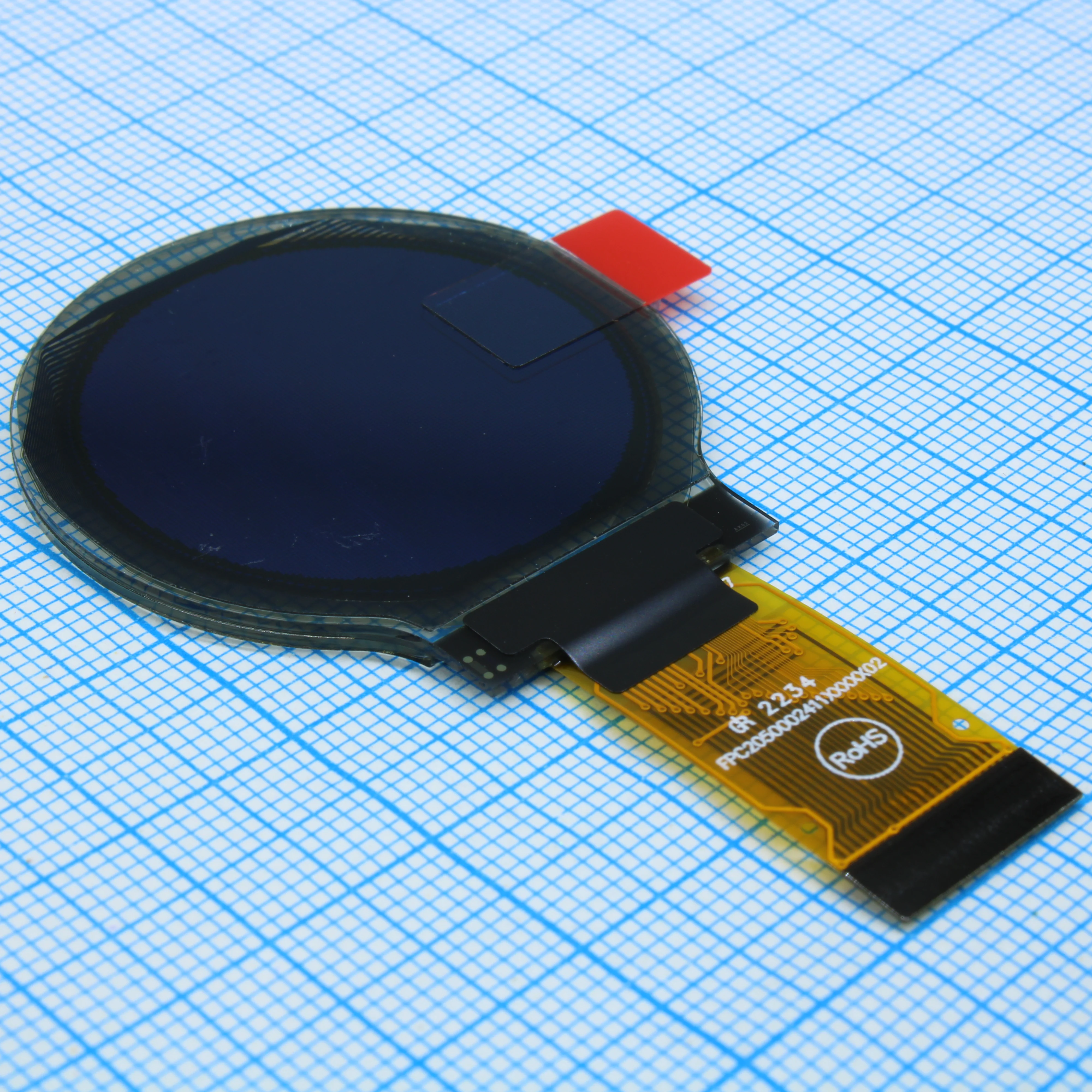 WEO128128BLPP3N00001 - OLED 1.18" графический, 128х128, COG, желтый,  интерф. 6800, 8080, SPI,I2C  контроллер SSD1327ZB, VDD 3В, -40 ... +80°С
