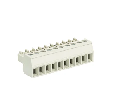 Розетка Wiecon 8513 B / 10 - Розеточный разъем, угловой, на кабель, шаг 3,5 мм, 10 полюсов, номинальное сечение: 1,5 мм кв., винтовая фиксация провода, 250V, 8А, с маркировкой, цвет: серый, серия 8513 B