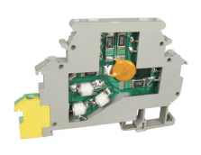 Устройство молниезащиты от ПП UTT-2JD-24VDC - Устройство молниезащиты от перенаряжений, тип защиты: плавающий, схема: 2 провода, номинальное напряжение: 24V DC, номинальный ток: 300mA, ширина: 6,2 мм, сечение обслуживаемых проводников: 0,5 - 2,5 мм кв., в