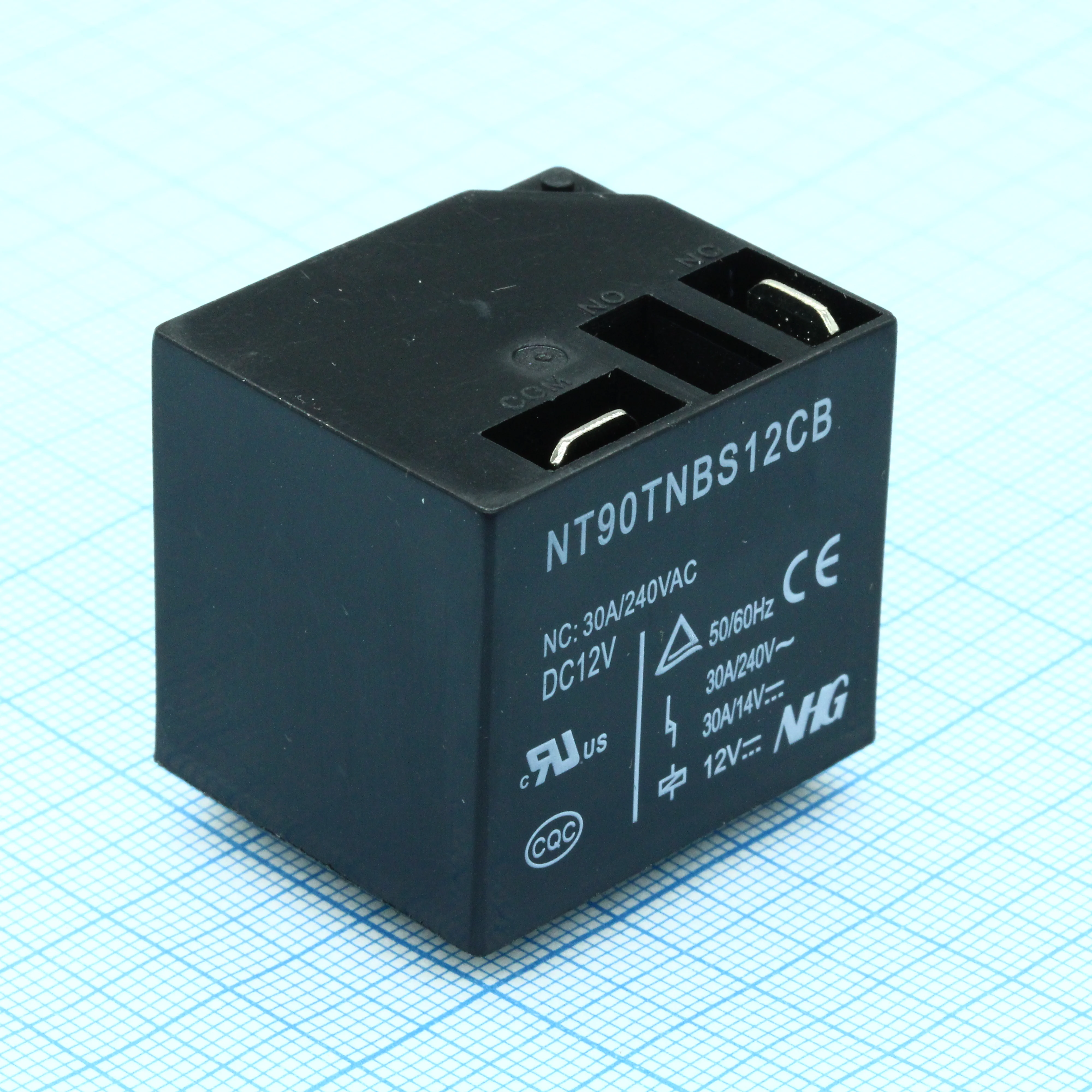 NT90T-N-B-S-DC12V-C-B-0.6 (T91) - Реле силовое, 40А одна контактная группа-на размыкание катушка 12В 130°С 0.6Вт
