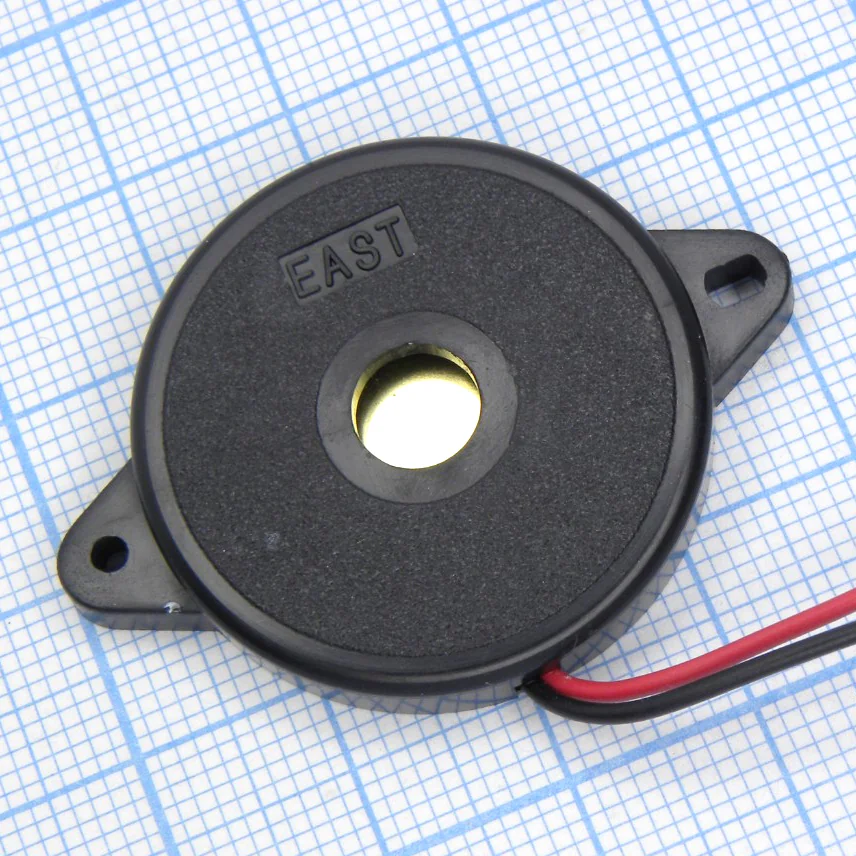 TFM-01 - Пьезоизлучатель 75db/12v/3.5mA d=30  1.3kHz гибкие выводы