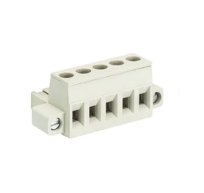 Розетка Wiecon 8113 B / 5 F - Розеточный разъем, прямой, на кабель, с монтажными фланцами, шаг 5,00 мм, 5 полюсов, номинальное сечение: 2,5 мм кв., винтовая фиксация провода, 400V, 12А, с маркировкой, цвет: серый, серия 8113 F
