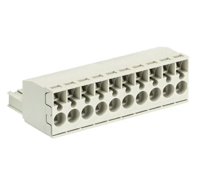 Розетка Wiecon 8213 BFK /10 TOP K - Розеточный разъем, угловой, на кабель, шаг 5,08 мм, 10 полюсов, номинальное сечение: 2,5 мм кв., пружинная фиксация провода, 400V, 12А, с маркировкой, цвет: серый, серия 8213 BFK