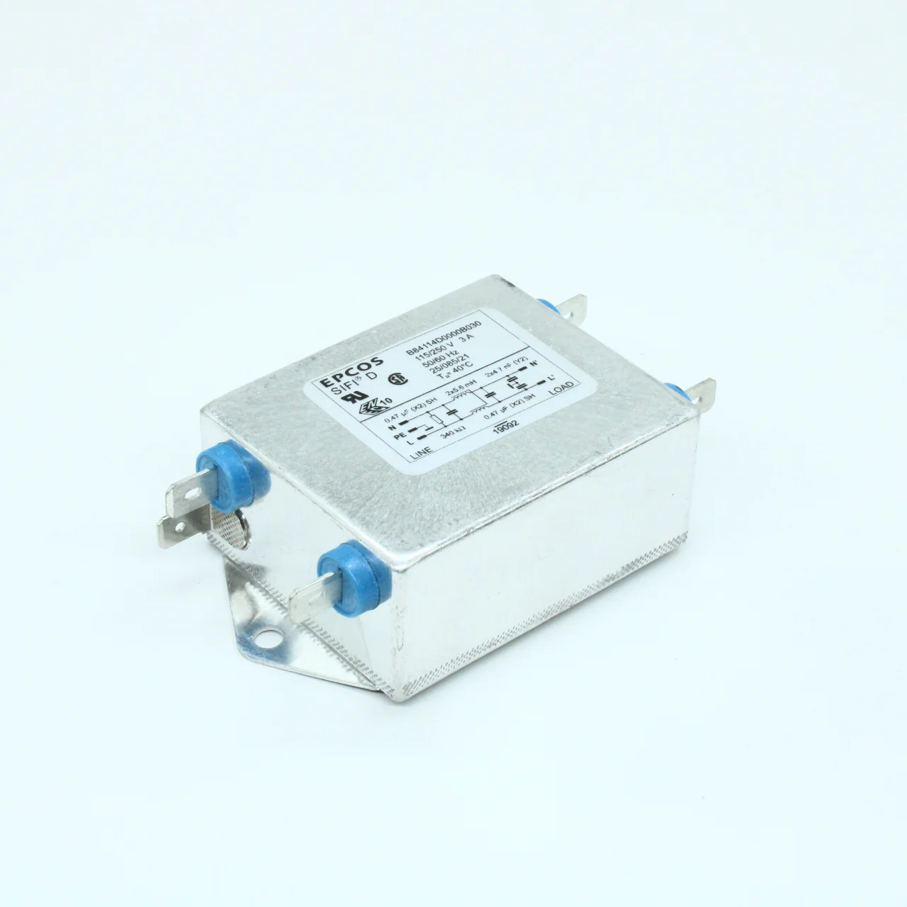 B84114D0000B030 - EMC-фильтр SIFI-D, 2x3A, 250V, 2x0.47мкФ (X2) + 2x4700 пФ (Y2), 2x5.6 мГн
