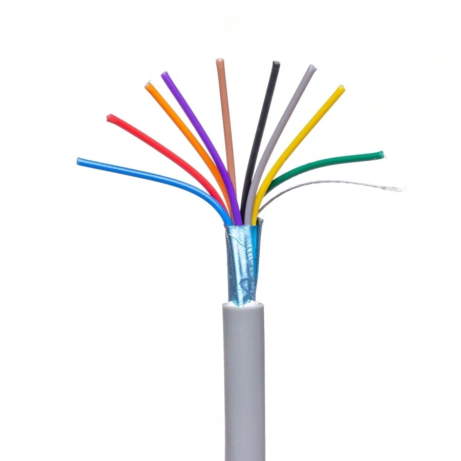 CCC-9G-26 - Кабель коммуникационный  9 проводов, бухта 50м, экранированный, 26AWG, серый, цена за 1м.