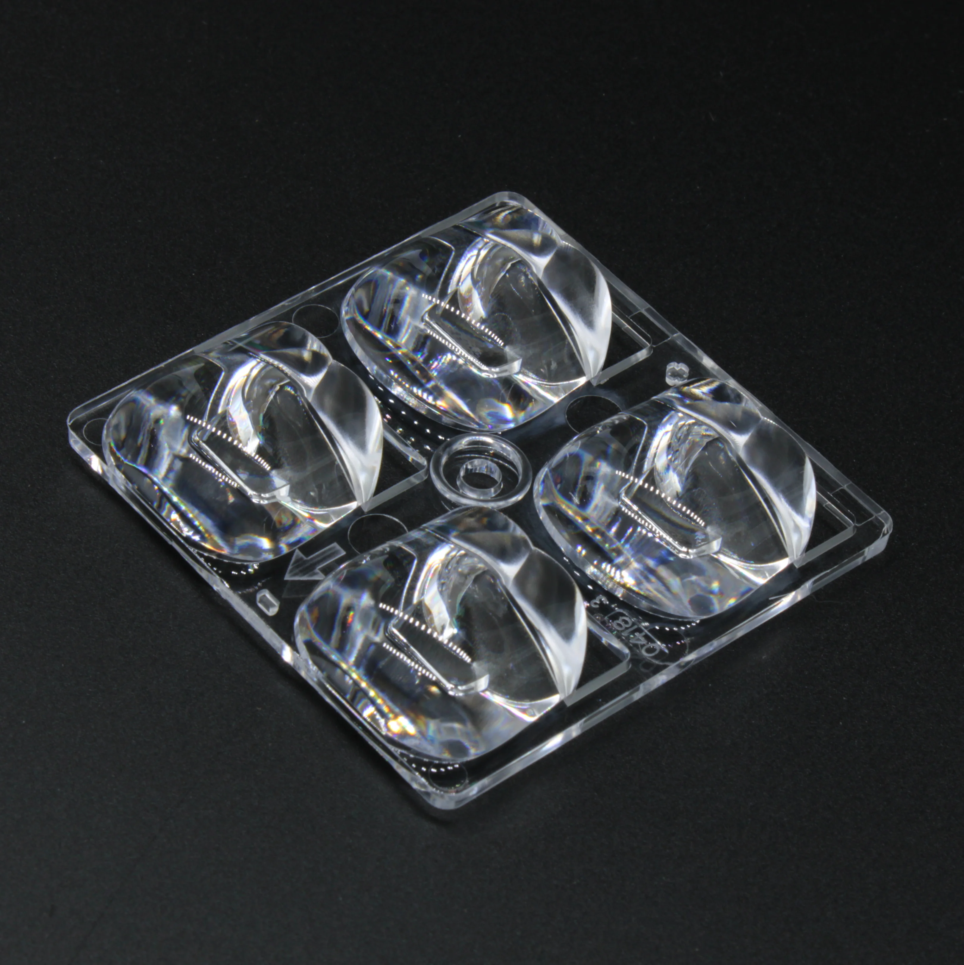 ALSP50D4LEDT3VS-B - Линза для светодиода 5050/3030, Type III Very Short - Sport Lighting  эфф=90%, 50x50mm  H:9,66mm, PC