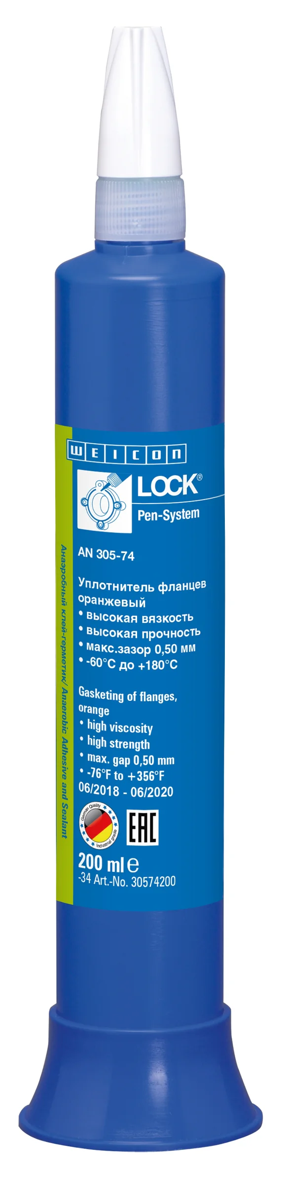 wcn30574200 - 10020009 WEICONLOCK AN 305-74 Уплотнитель фланцев (200 мл) высокая вязкость, высокая сила фиксации, макс. заз
