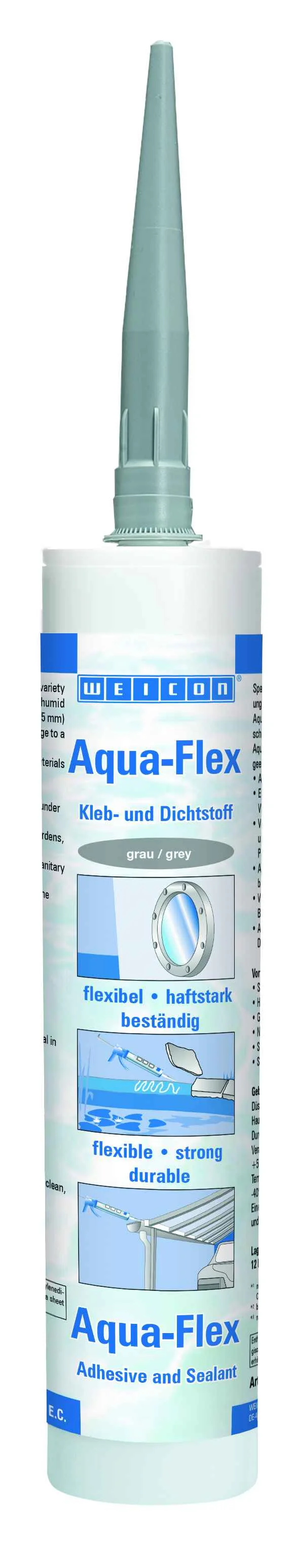 wcn13702310 - 10021678 WEICON Aqua-Flex MS-Полимер (310 мл)  для мокрых и влажных поверхностей, серый