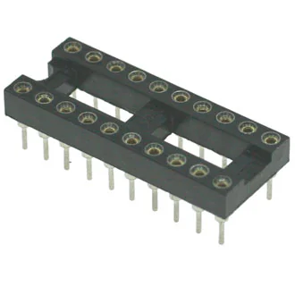 SCSM-20 TRS-20 - DIP-панель цанговая под микросхему 20pin, шаг 2.54мм, ширина 7.62мм