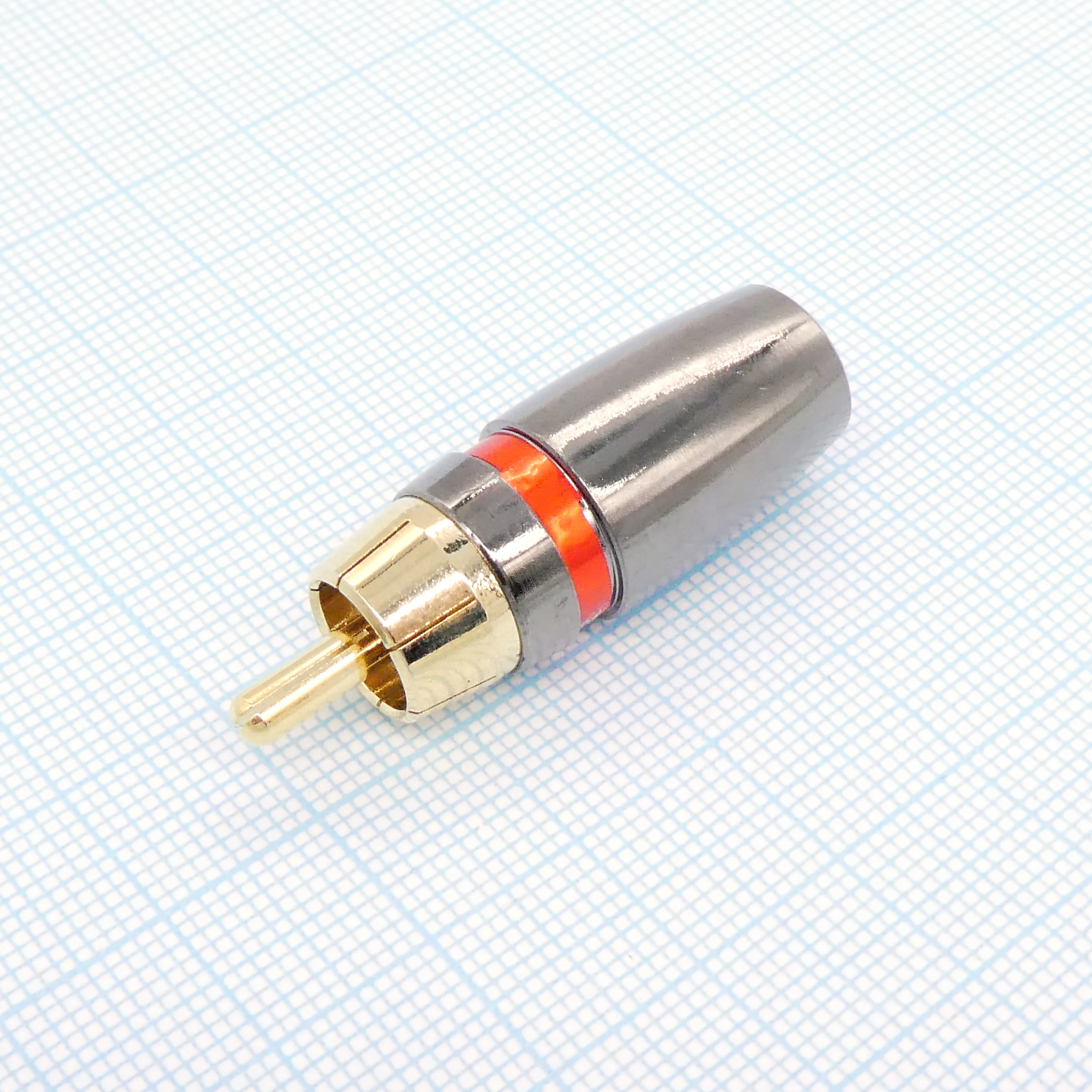 RCA266 Gold штырь RG6 - RCA штекер кабельный, разъем типа "тюльпан"