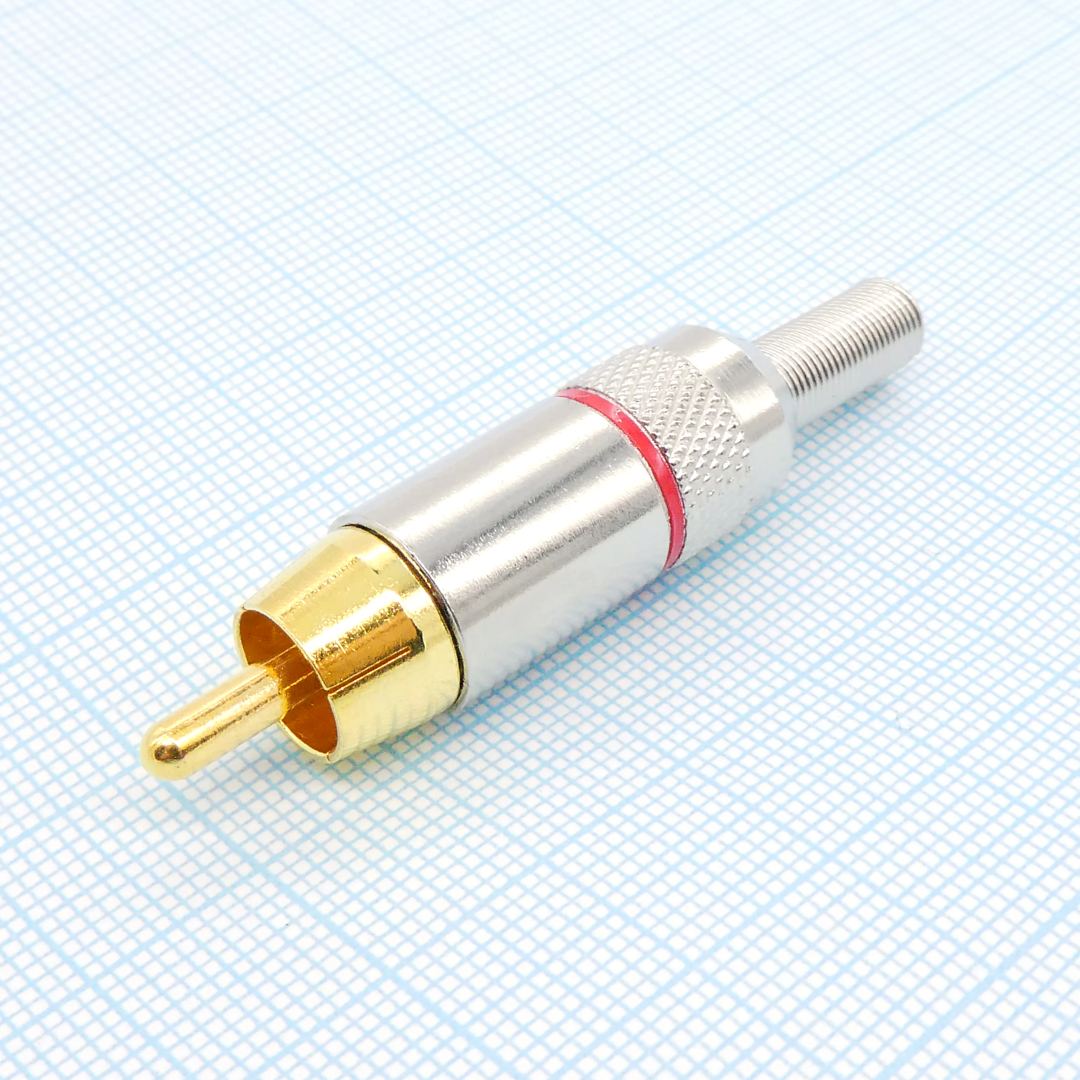RCA278 Gold штырь с хв. RG59 - RCA штекер кабельный, разъем типа "тюльпан"