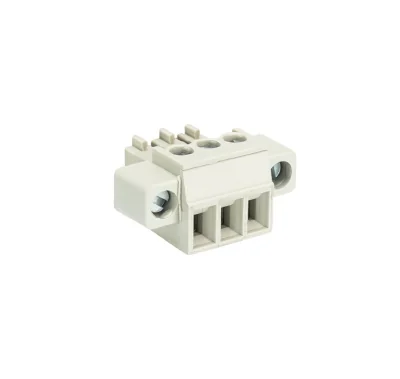 Розетка Wiecon 8513 B / 3 F - Розеточный разъем, угловой, на кабель, с монтажными фланцами, шаг 3,5 мм, 3 полюса, номинальное сечение: 1,5 мм кв., винтовая фиксация провода, 250V, 8А, с маркировкой, цвет: серый, серия 8513 B