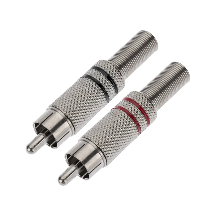 Разъем штекер RCA металл пайка черный/красный 14-0405-4 - Цена за 1шт
