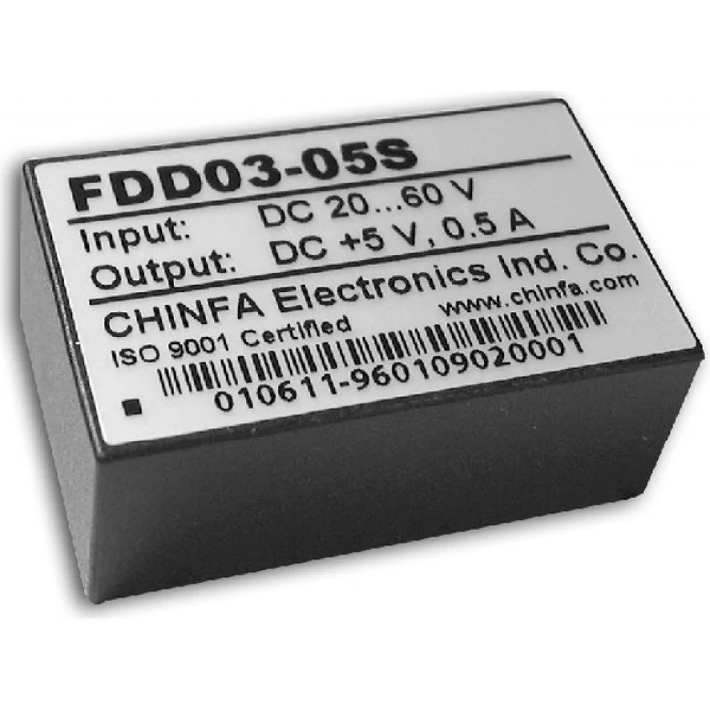 FDD03-05S2 - DC-DC, 2.5Вт, вход 18…36В, выход 5В/500мА, изоляция 1500В DC, корпус DIP24, 31.8х20.3х12.7мм, -40°С…+71°С