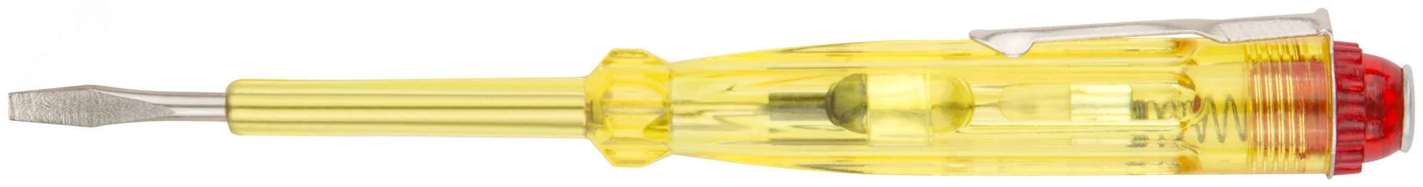 Отвертка индикаторная, желтая ручка 100 - 500 В, 140 мм 56501