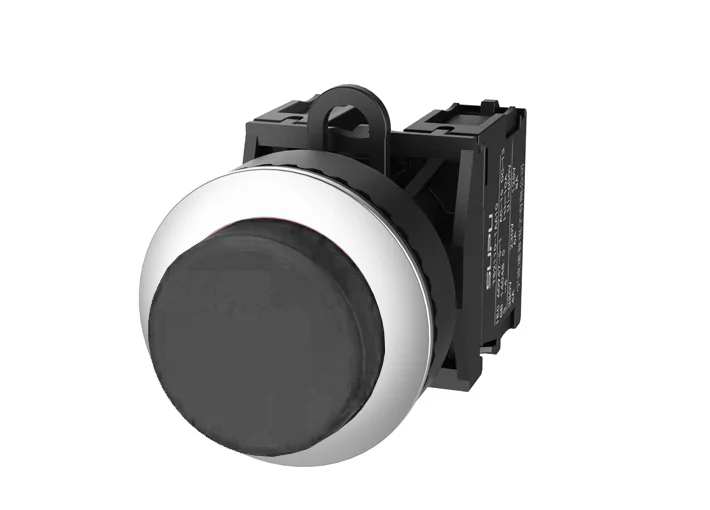Кнопка выпуклая (черная) TS2530-0BL60-S20 - Кнопка круглая выпуклая, с блокировкой, без подсветки, утопленное пластиковое переднее кольцо, с мгновенным нажатием, с контактной группой 2NO, диаметр головки кнопки 36 мм, диаметр посадочного отверстия: 22 мм,