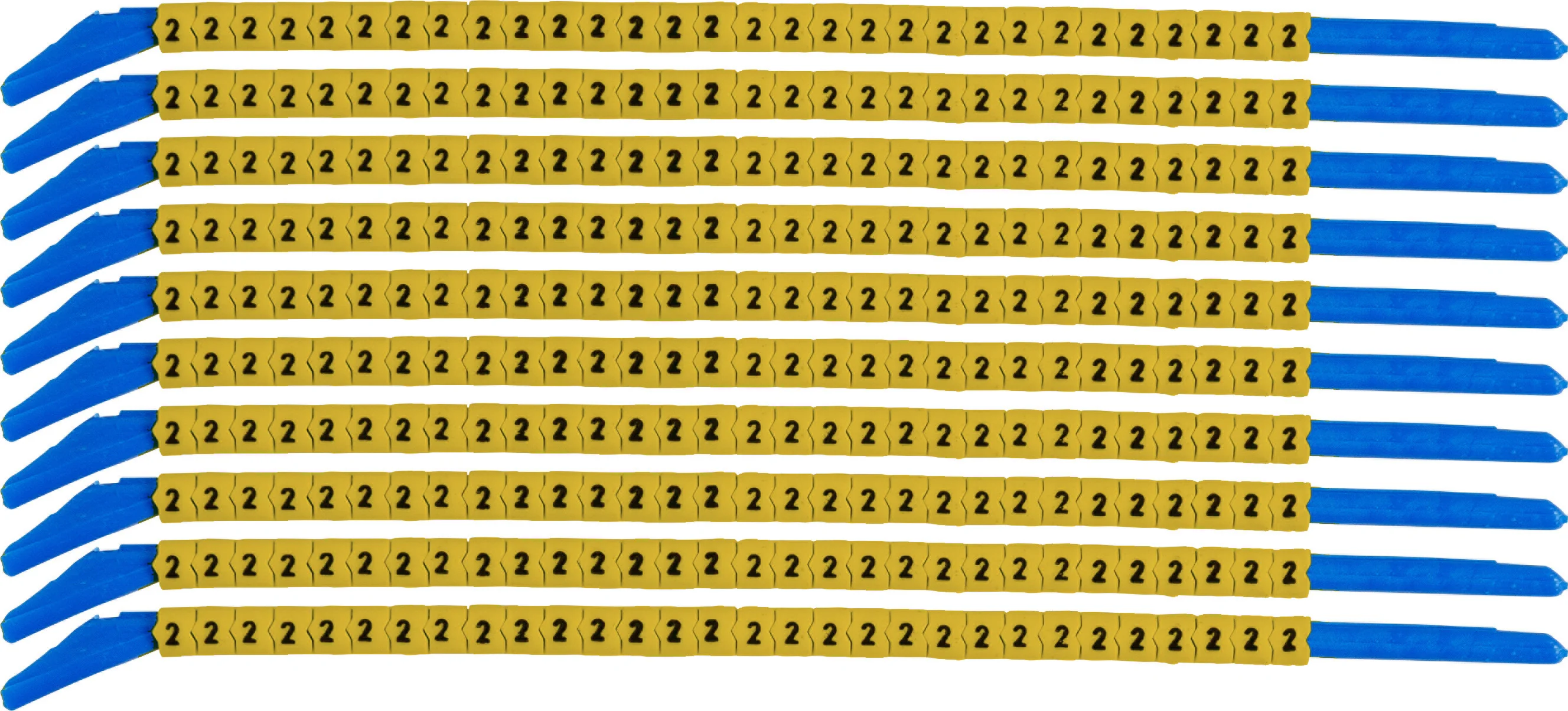 brd333202 - SCNG-13-2 клипсы  жёлтые, 300шт/упак, для провода 3,4-3,8мм диаметра, легенда 2