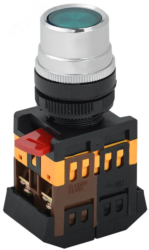 Кнопка ABLF-22 d22мм 1з+1р 240В неон зел. BBT10-ABLF-K06