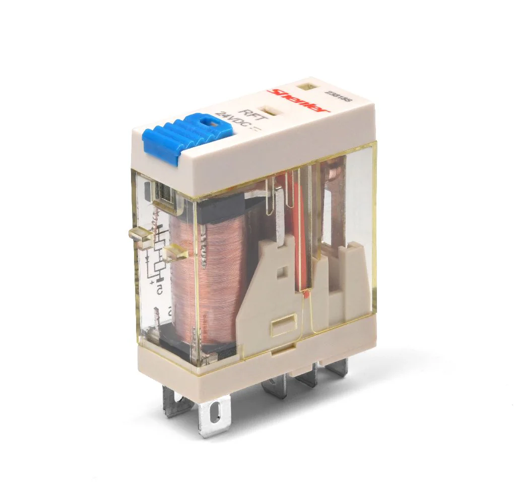Реле RFT1CO024LT - Интерфейсное реле, 1 группа переключающих контактов, 24VDC, 12A, светодиодная индикация, тестовая кнопка, для колодок серий: SRT*-E, SRT*-A, SRU*-E, SRT*-P, SRU*-S, SRU*-ST, SRT*ES