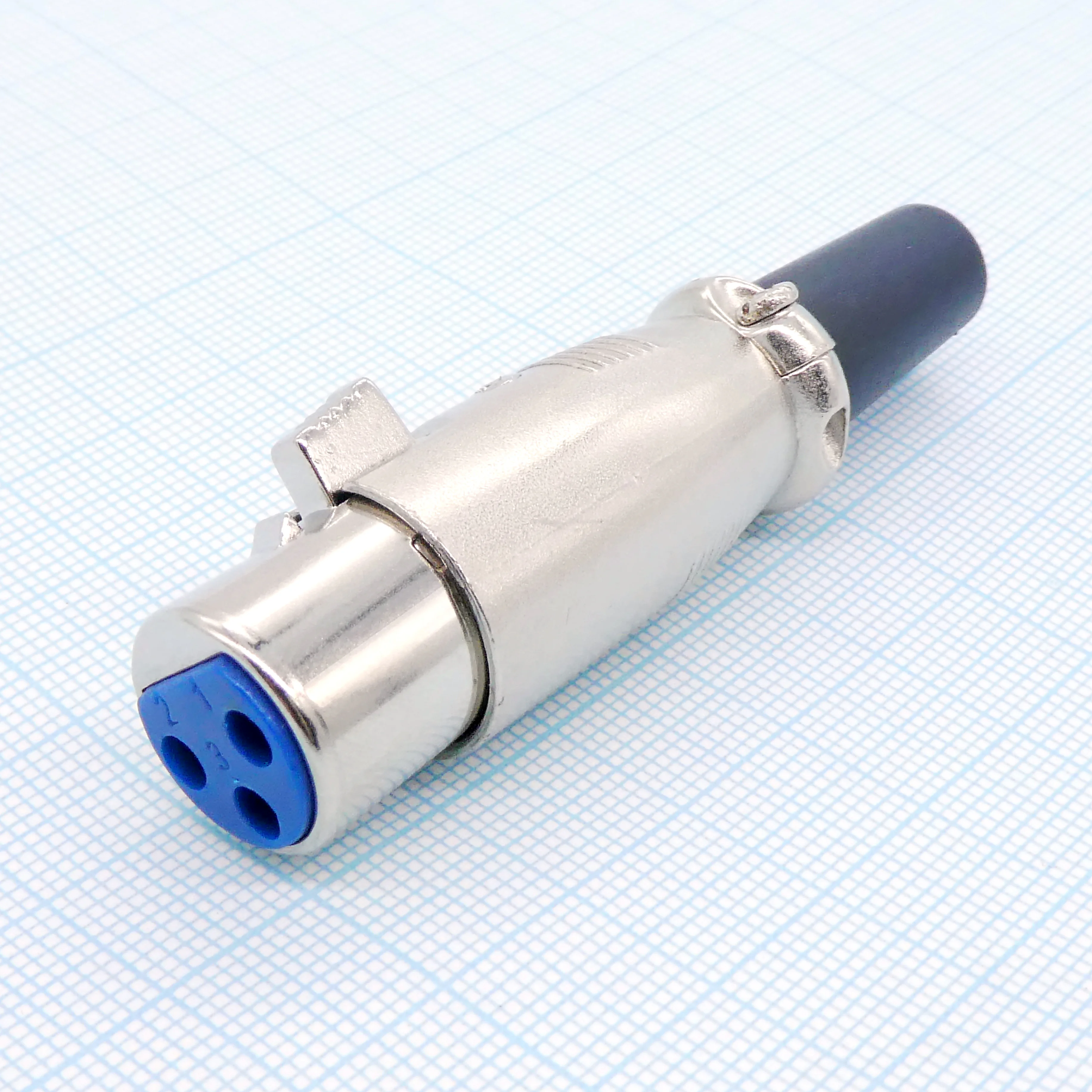 XLR2-3F мет - Разъем XLR розетка кабельная 3 контакта под пайку