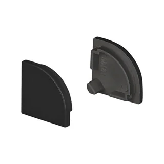 Заглушка SL-KANT-H16 ROUND BLACK глухая 037516 - Пара заглушек черного цвета (без отверстия) для профиля SL-KANT-H16 под круглый экран. В комплекте 2 заглушки. Цена за комплект.