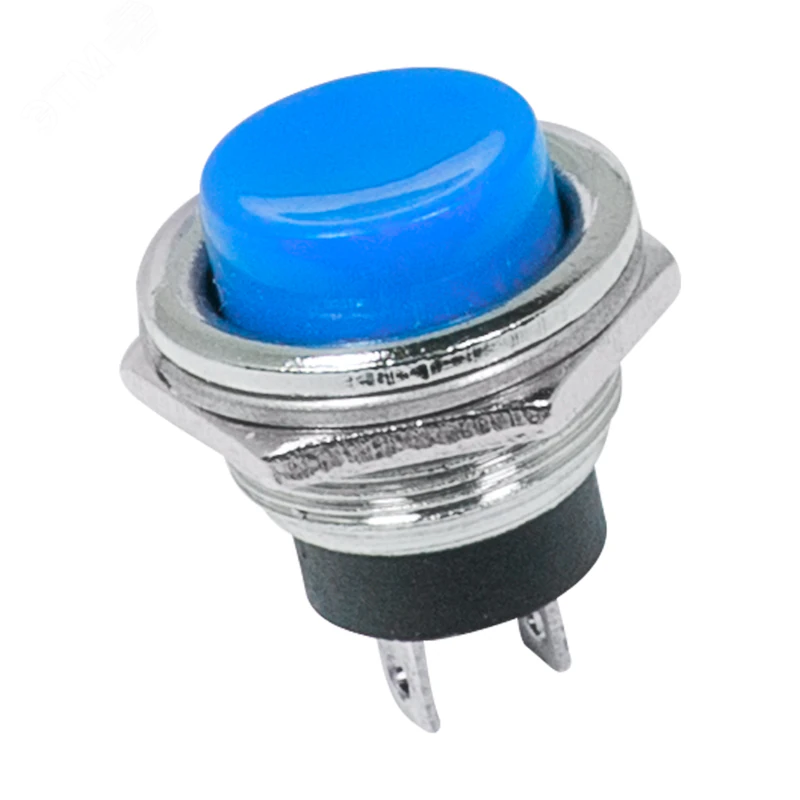 RWD-306 синий - Кнопка без фиксации 2А 250В (ON)-OFF круглая М16
