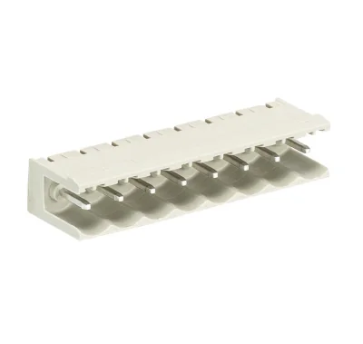 Вилка Wiecon 8113 S / 8 W OB GR OF - Вилочный разъем, горизонтальный, без боковых стенок, на плату, шаг 5 мм, 8 полюсов, фиксация на плате пайкой, 400V, 12А, без маркировки, цвет: серый, серия 8113 S WOF