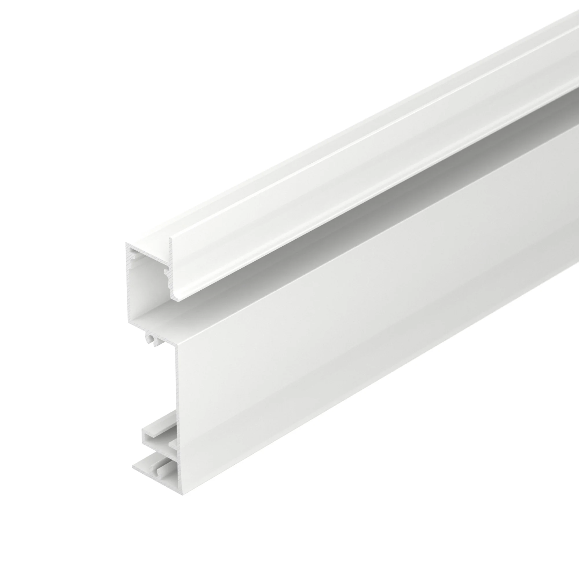 Профиль PLINTUS-H73-F-2000 WHITE 043592 - Алюминиевый профиль-плинтус для светодиодных лент и линеек. Цвет - белый RAL9003 (порошковая окраска). Габаритные размеры (LхWхH): 2000x17,6x72,1 мм. Ширина площадки для ленты 12 мм. Аксессуары приобретаются отдел